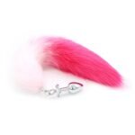 Анальна пробка зі штучного хутра DS Fetish Anal plug faux fur fox tail pink/fushia