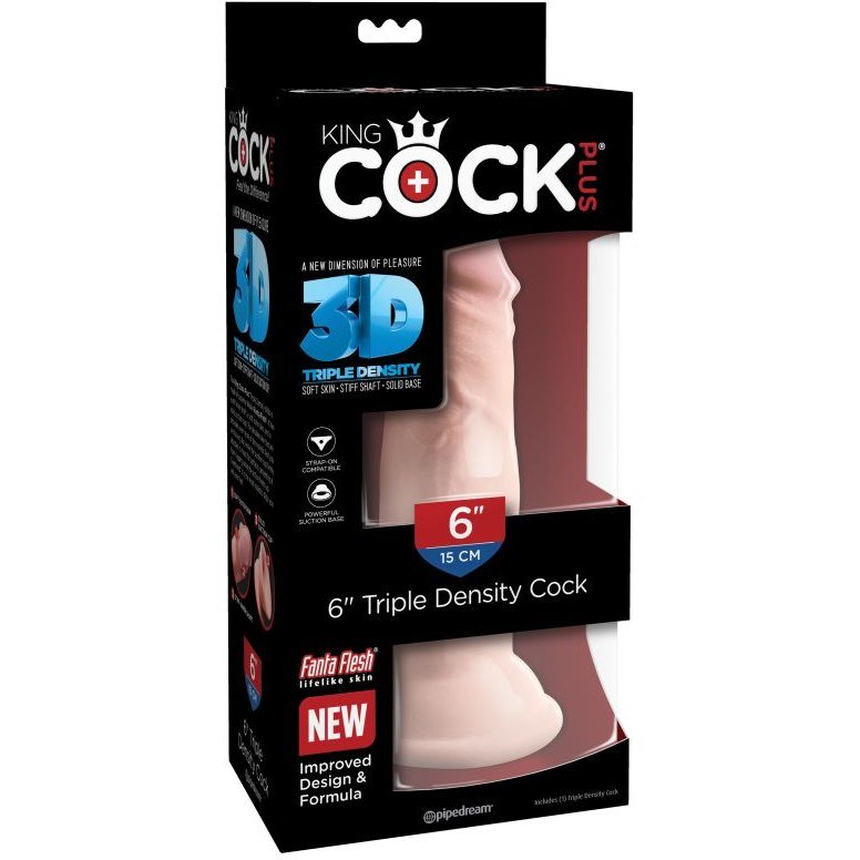 Фалоімітатор реалістичний на присосці Pipedream King Cock, бежевий Фалоімітатор реалістичний на присосці Pipedream King Cock, бежевий