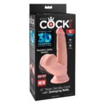 Фалоімітатор реалістичний на присосці Pipedream King Cock з рухомою мошонкою, бежевий