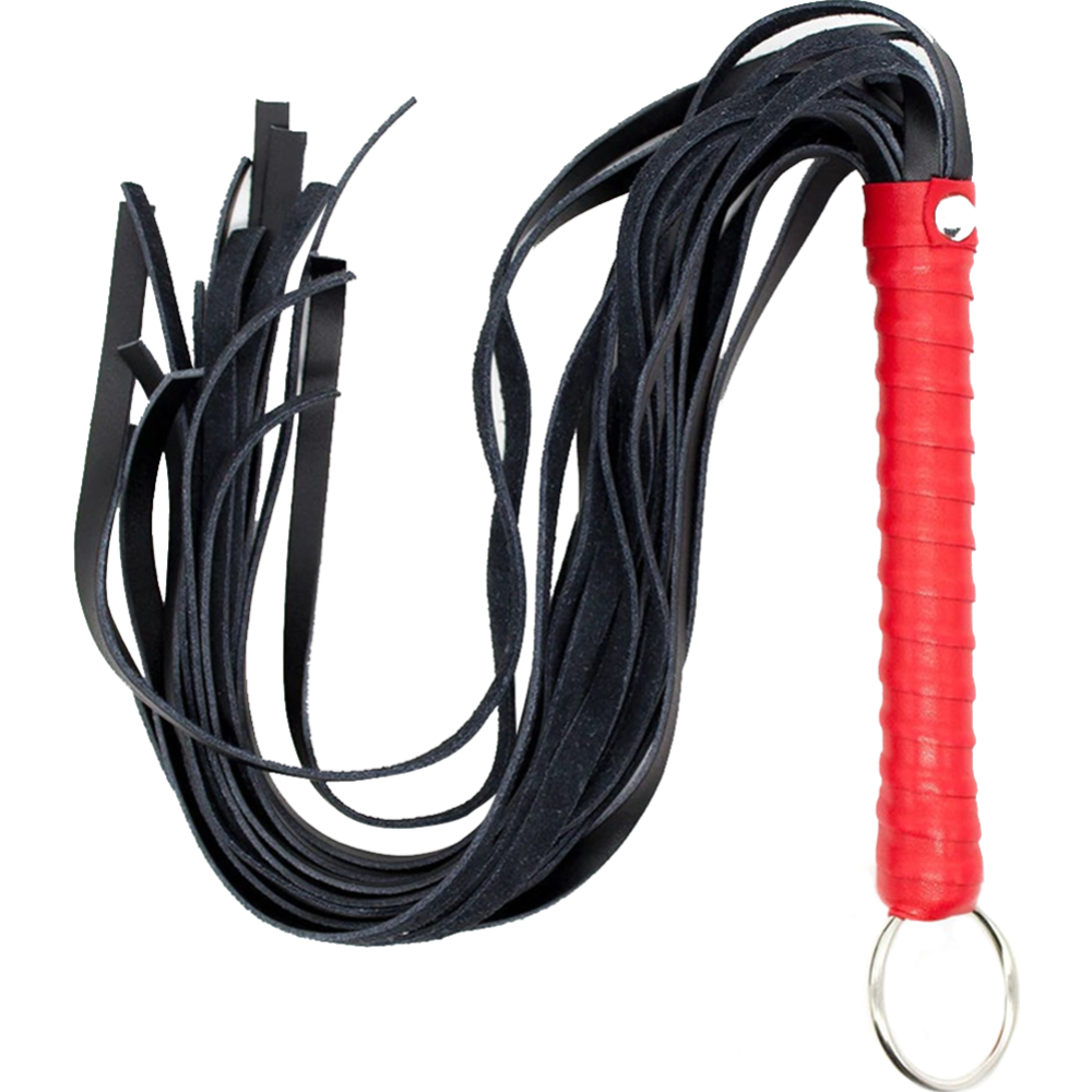 Флогер шкіряний L DS Fetish Flogger leather L black/red Флогер шкіряний L DS Fetish Flogger leather L black/red