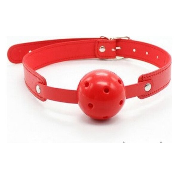 Кляп DS Fetish breathable ball gag red plastic Кляп DS Fetish breathable ball gag red plastic