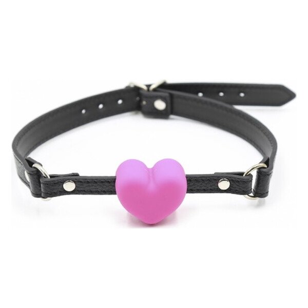 Кляп DS Fetish Mouth gag heart pink/black Кляп DS Fetish Mouth gag heart pink/black
