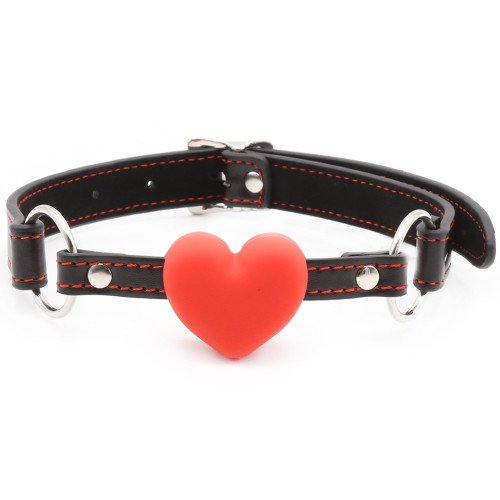 Кляп DS Fetish Mouth gag heart red/black Кляп DS Fetish Mouth gag heart red/black