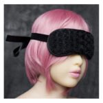 Маска DS Fetish Blindfold black with rose