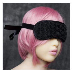 Маска DS Fetish Blindfold black with rose