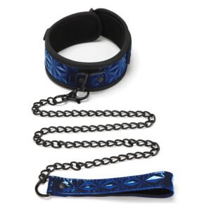 Набір нашийник та повідець синій WHIPSMART DIAMOND COLLAR AND LEASH BLUE
