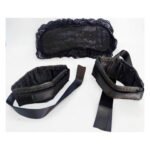 М'які Наручники з пов'язкою на очі DS Fetish Handskaff with blinfold black