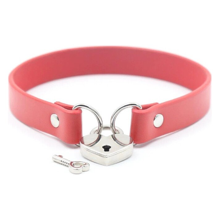 Нашийник DS Fetish DS Fetish Locking collar red Нашийник DS Fetish DS Fetish Locking collar red