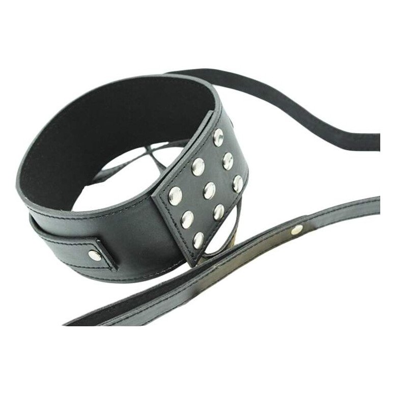 Нашийник з повідцем DS Fetish Collar with leash black metal Нашийник з повідцем DS Fetish Collar with leash black metal