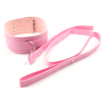 Нашийник з повідцем DS Fetish Collar with leash pink metal