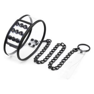 Нашийник з повідцем DS Fetish Collar with leash transparent