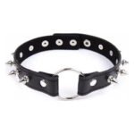 Нашийник з шипами Collar black with metal spikes
