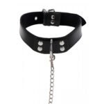 Нашийник широкий з повідцем Taboom Luxury Bondage Essentials чорний