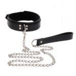 Нашийник широкий з повідцем Taboom Luxury Bondage Essentials чорний