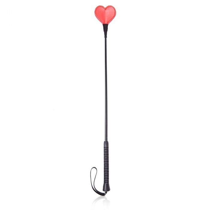 Стек DS Fetish Crop heart red/black Стек DS Fetish Crop heart red/black