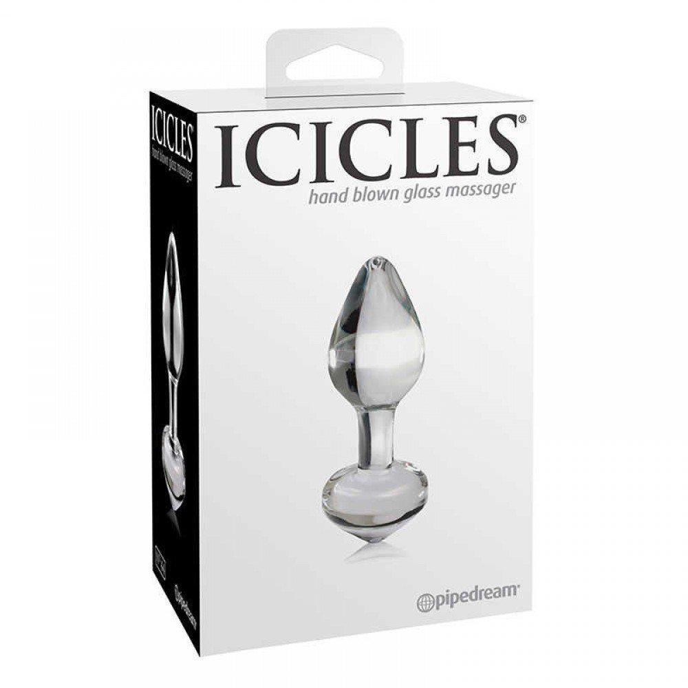 Скляна анальна пробка Pipedream Icicles No 44 прозора Скляна анальна пробка Pipedream Icicles No 44 прозора