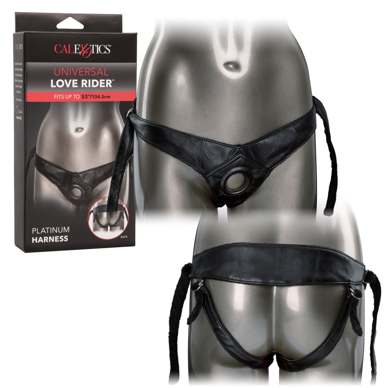 Трусики для страпону Universal Love Rider Platinum Harness, шкірозамінник, чорні Трусики для страпону Universal Love Rider Platinum Harness, шкірозамінник, чорні