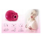 Вакуумний кліторний стимулятор з вібрацією у вигляді троянди Rose Flirting, червоний