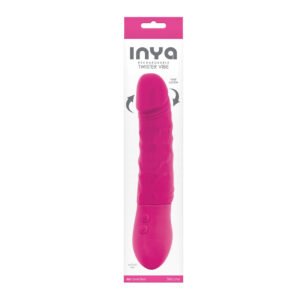 Вібратор Realistic Vibrating Silicone Dildo Rechargeable 7 Speeds Inya Twister 9 In. Pink
