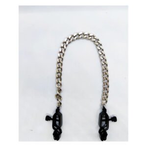 Затискачі на соски DS Fetish Nipple clamps iron L silver/black 81,3 g