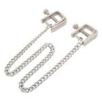 Затискачі на соски DS Fetish Nipple clamps iron L square silver 82,5 g
