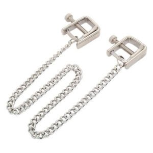 Затискачі на соски DS Fetish Nipple clamps iron L square silver 82,5 g
