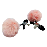 Затискачі на соски DS Fetish Nipple clamps metal poliester pink