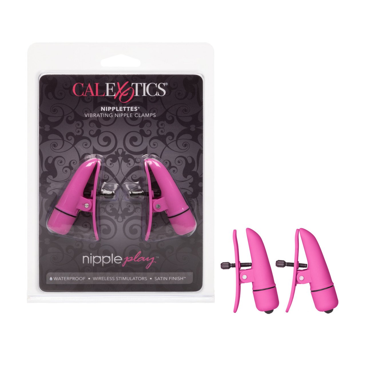 Затискачі на соски з вібрацією California Exotic Novelties, рожеві, 7 см Затискачі на соски з вібрацією California Exotic Novelties, рожеві, 7 см