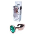 Анальна золота пробка з каменем зеленого кольору Jewellery