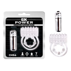 Кільце ерекційне подвійне, з вібрацією Chisa GK Power, прозоре