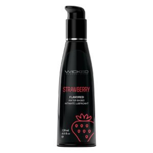 Їстівний лубрикант зі смаком полуниці Wicked Aqua Strawberry на водній основі, 120 мл