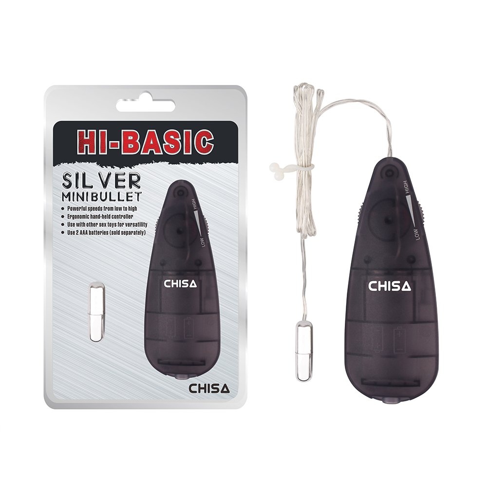Віброкулька Chisa Hi-Basic Mini Bullet з пультом керування, срібляста Віброкулька Chisa Hi-Basic Mini Bullet з пультом керування, срібляста
