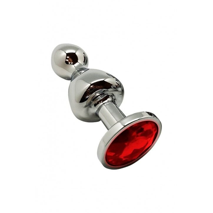 Металева анальна пробка Wooomy Lollypop Double Ball Metal Plug Red M, діаметр 3,1 см, довжина 9,4 см Металева анальна пробка Wooomy Lollypop Double Ball Metal Plug Red M, діаметр 3,1 см, довжина 9,4 см