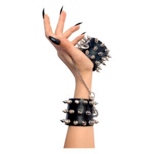 Наручники з шипами Art of Sex - Rose Spiked Leather Handcuffs, натуральна шкіра