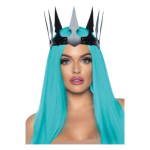 Корона злої королеви Leg Avenue Faux leather spiked crown Black, штучна шкіра, заклепки