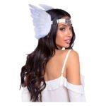 Пов’язка на голову з крилами Leg Avenue Feather headband White, пір’я та натуральна шкіра