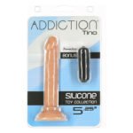 Фалоімітатор ADDICTION Tino 5.25″ Silicone Dildo, присоска, діаметр 1,9 см, віброкуля в подарунок