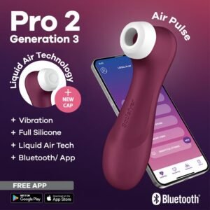Вакуумний кліторальний стимулятор Satisfyer Pro 2 Generation 3 with Liquid Air Connect App Wіnе Red