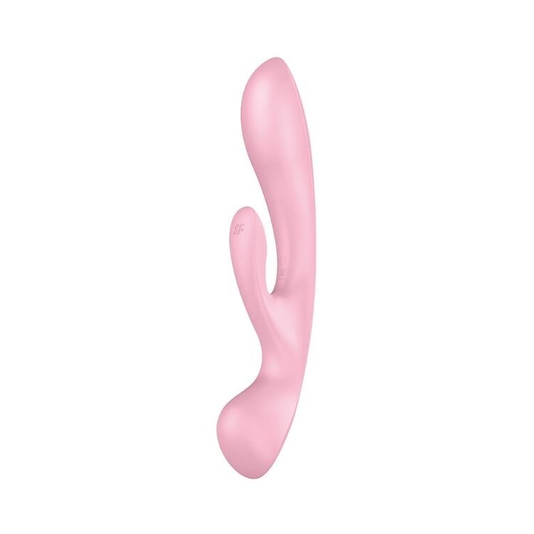 Двосторонній вібратор-кролик Satisfyer Triple Oh Pink, 3 мотори, руків’я-масажер Двосторонній вібратор-кролик Satisfyer Triple Oh Pink, 3 мотори, руків’я-масажер