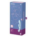 Двосторонній вібратор-кролик Satisfyer Triple Oh Light Blue, 3 мотори, руків’я-масажер