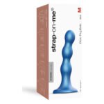 Насадка для страпона Strap-On-Me Dildo Plug Balls Blue Metallic M