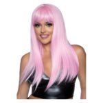 Довга рожева перука Leg Avenue Long straight bang wig, гладенька, 61 см