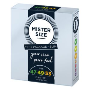 Набір презервативів Mister Size - pure feel - 47–49–53 (3 condoms), 3 розміри, товщина 0,05 мм