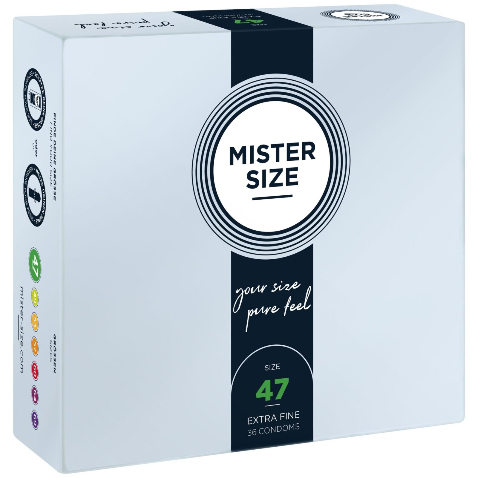 Презервативи Mister Size - pure feel - 47 (36 condoms), товщина 0,05 мм Презервативи Mister Size - pure feel - 47 (36 condoms), товщина 0,05 мм