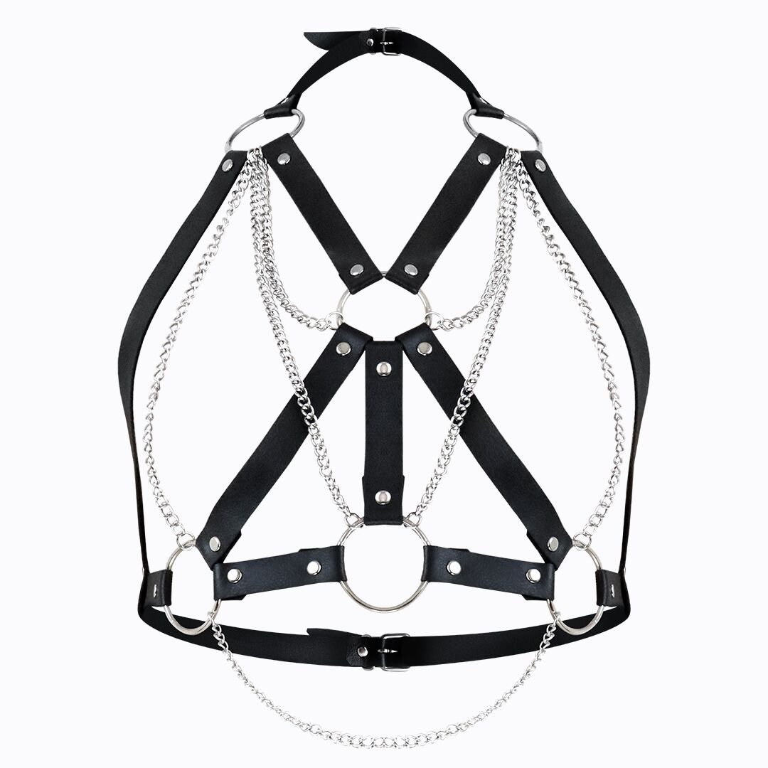 Портупея жіноча Art of Sex - Aiden Leather harness, Чорна XS-M Портупея жіноча Art of Sex - Aiden Leather harness, Чорна XS-M