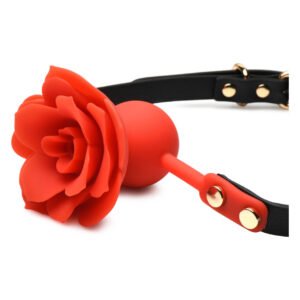 Силіконовий кляп з трояндою Master Series: Blossom Silicone Rose Gag – Red