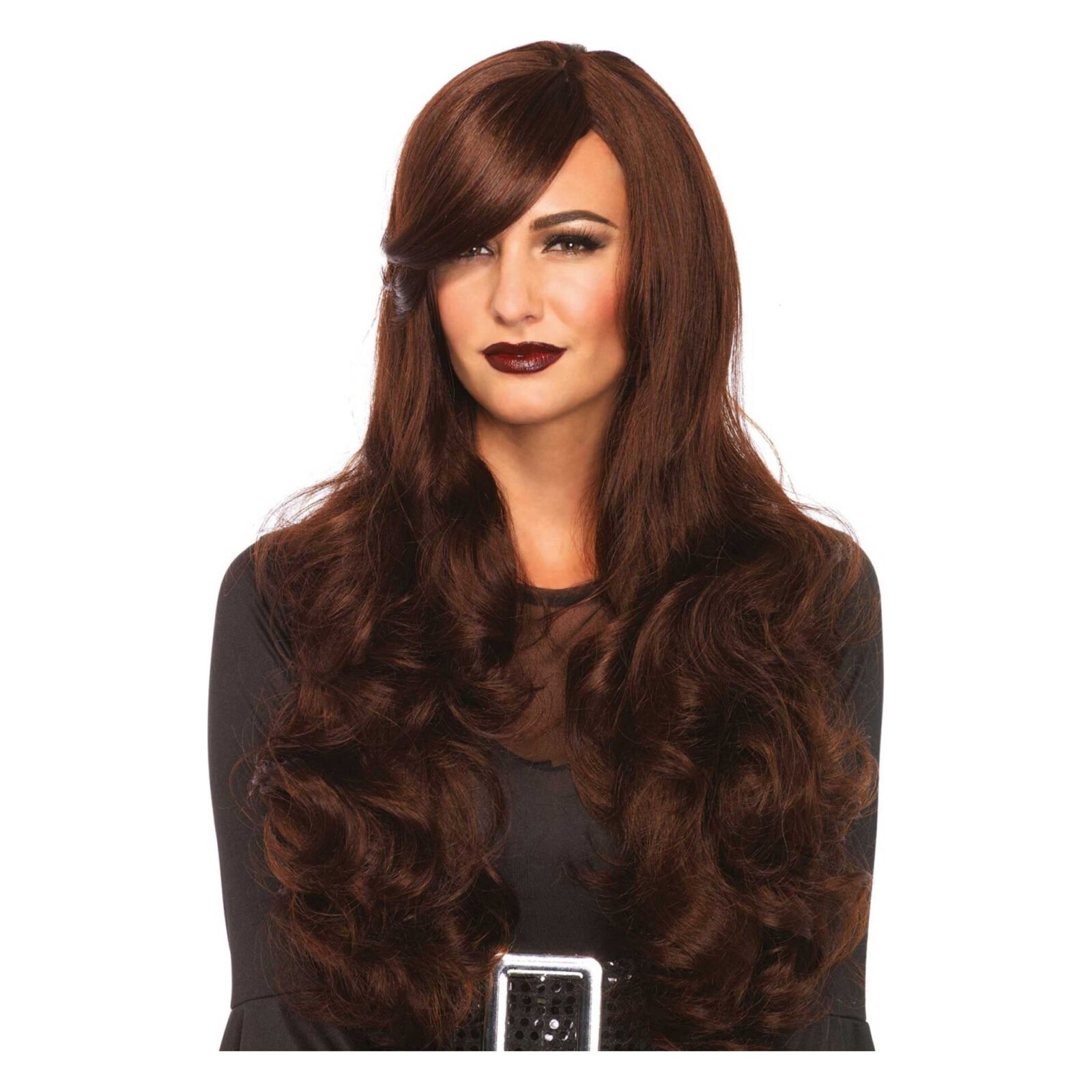 Хвиляста перука з косим чубчиком Leg Avenue Long Wavy Wig 68 см, коричнева Хвиляста перука з косим чубчиком Leg Avenue Long Wavy Wig 68 см, коричнева