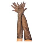 Довгі сітчасті рукавички Leg Avenue Rhinestone opera length gloves, з камінням, One Size