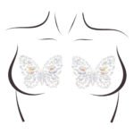 Пестис-метелики з кристалів Leg Avenue Chrysallis nipple sticker, наліпки, світяться у темряві