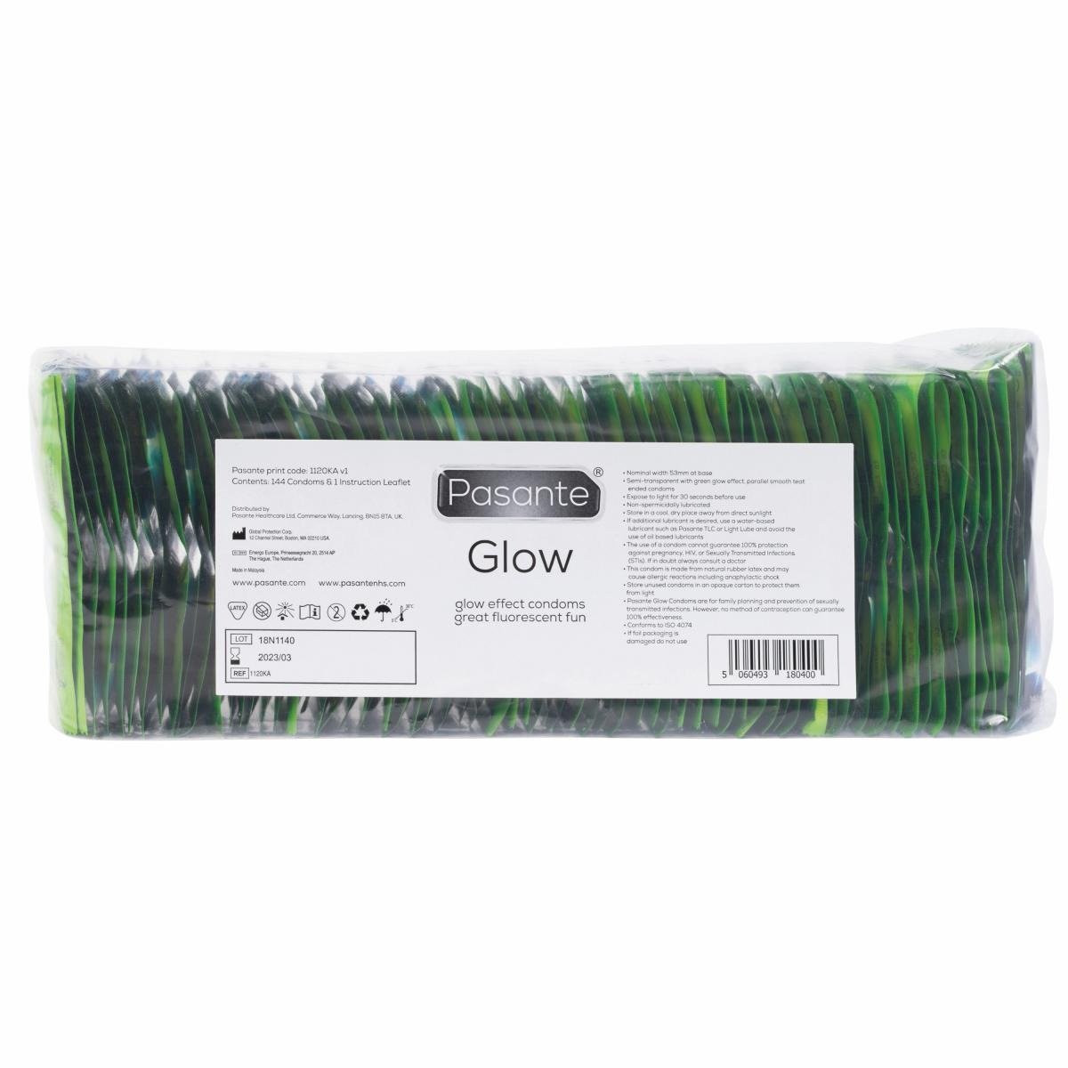 Презервативи люмінесцентні Pasante Glow латексні (ціна за упаковку, 144 шт) Презервативи люмінесцентні Pasante Glow латексні (ціна за упаковку, 144 шт)